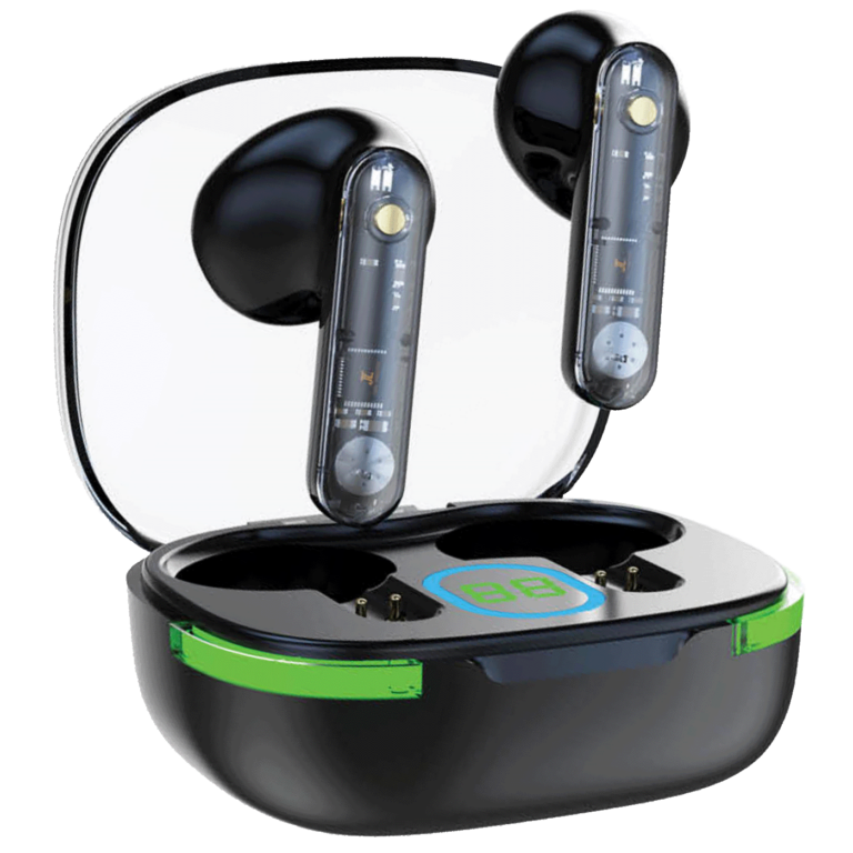 Crne bežične slušalice MeanIT B80 sa Bluetooth 5.3 i ergonomskim dizajnom