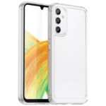Transparentna TPU maska za Samsung A34 5G, Candy serija, prikazana na telefonu