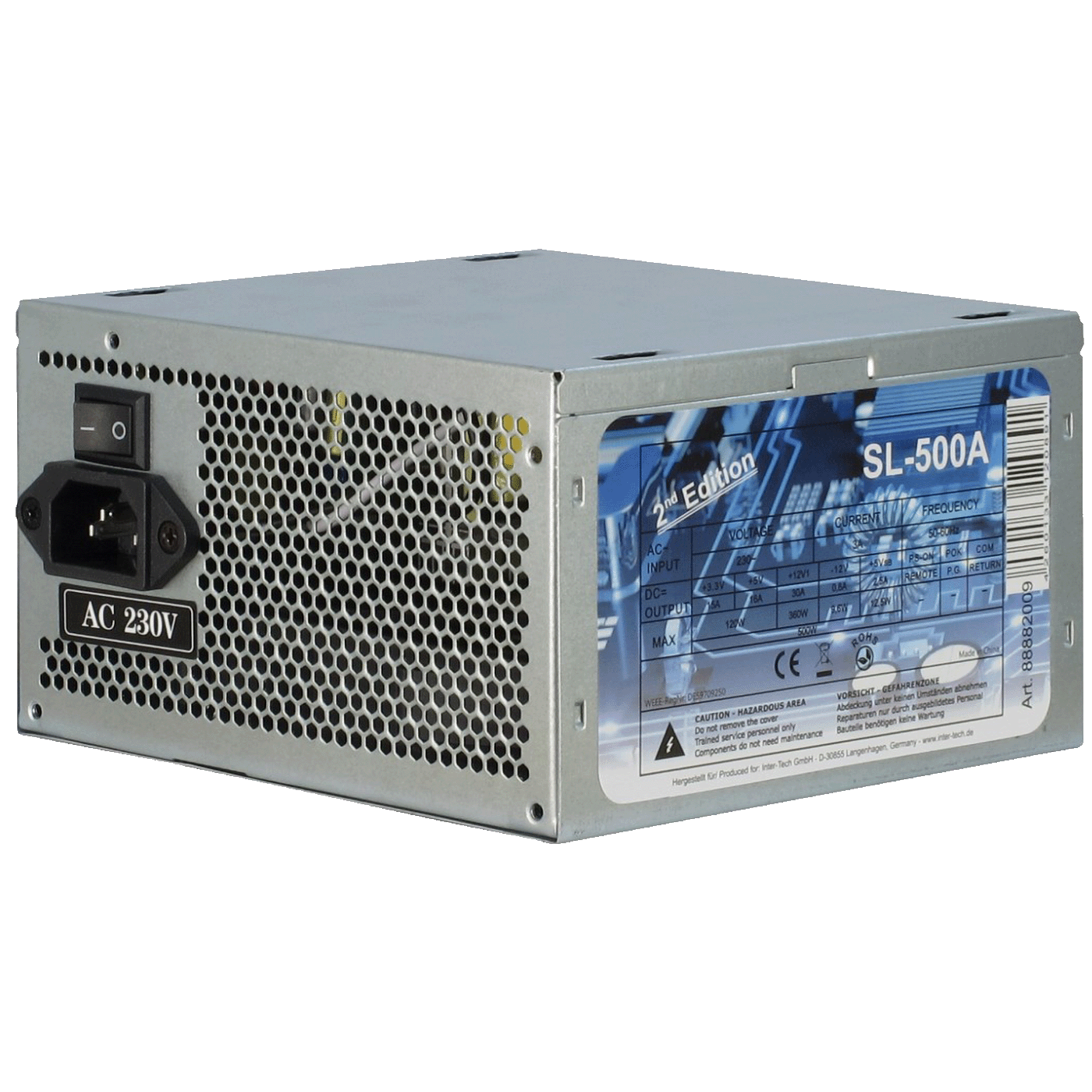 Inter-Tech SL-500W napojna jedinica za PC sa 500W snage i tihim ventilatorom