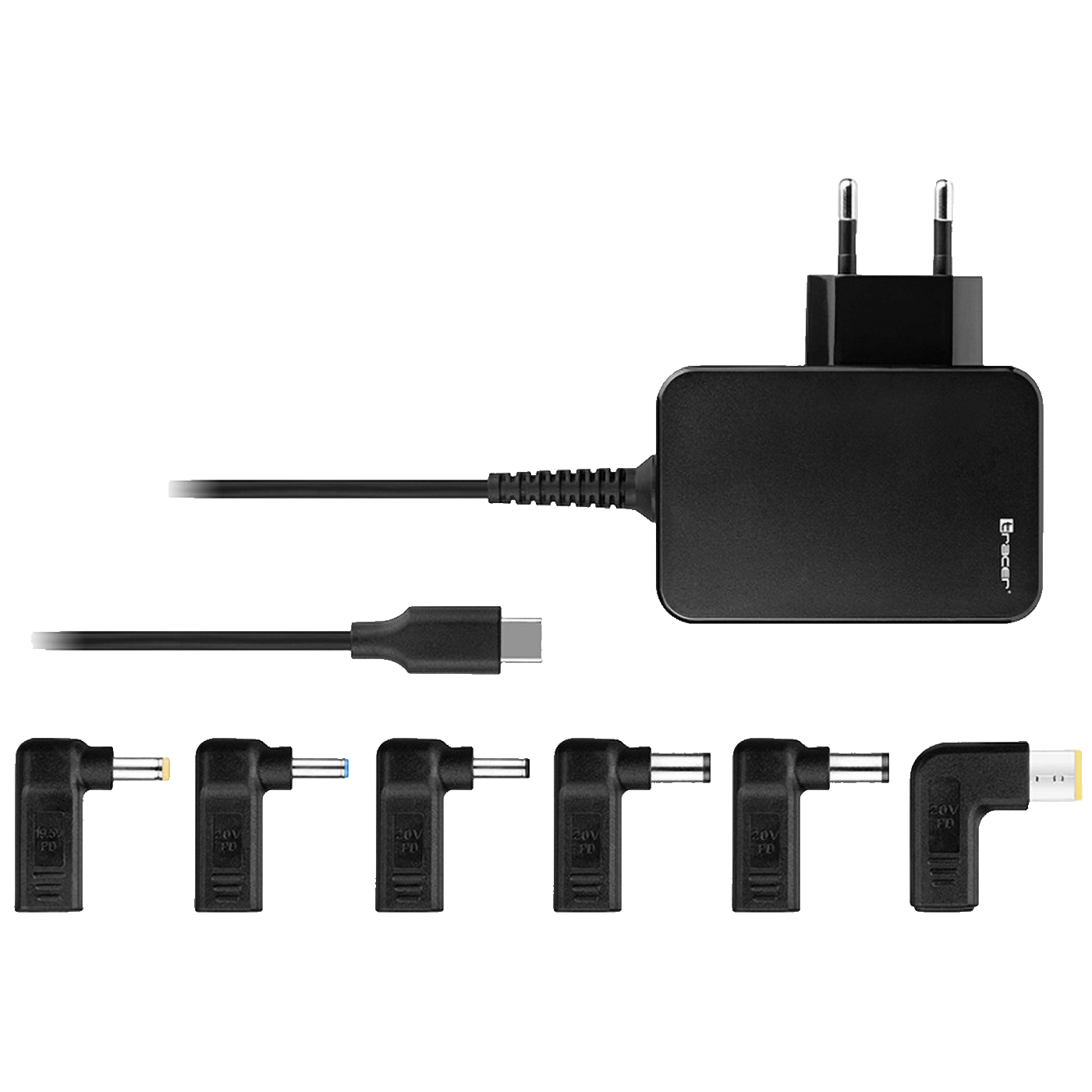 Tracer Prime 65W univerzalni punjač za laptop sa USB-C priključkom i 6 nastavaka