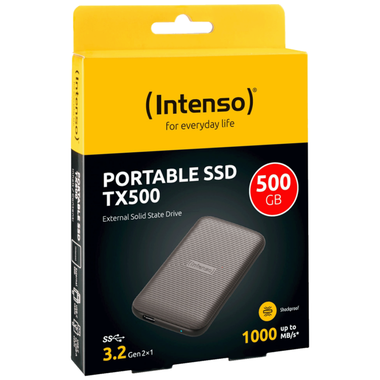 Intenso Eksterni SSD TX500 500GB sa USB-C kablom i gumiranim kućištem