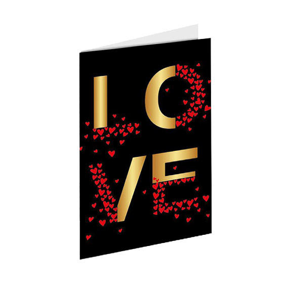 3D čestitka 'Love 04' sa izdignutim motivom srca u romantičnom stilu
