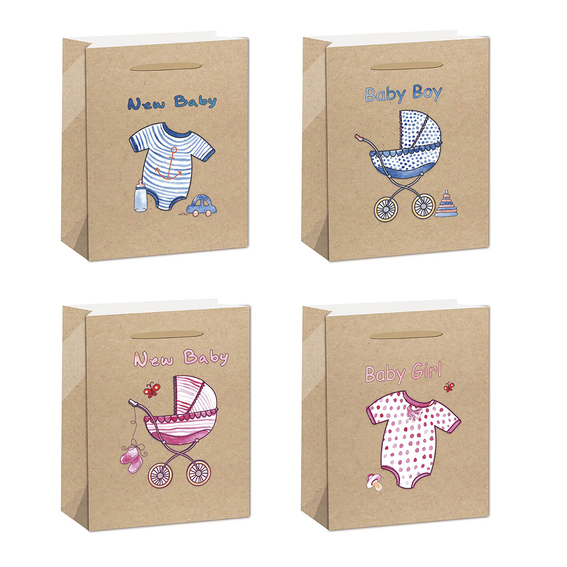 SB Vrećica L Baby Eco 210g sa motivom bebe i tekstom Baby boy i New Baby