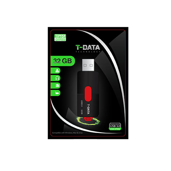 Crni TTO USB Flash Drive 32GB TD550 na beloj pozadini