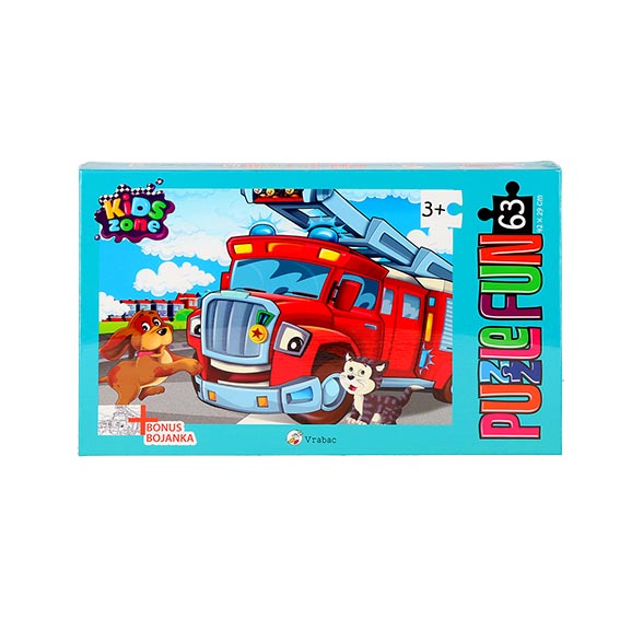 MO Puzzle 63 sa slikom autića, dimenzije 42x29cm