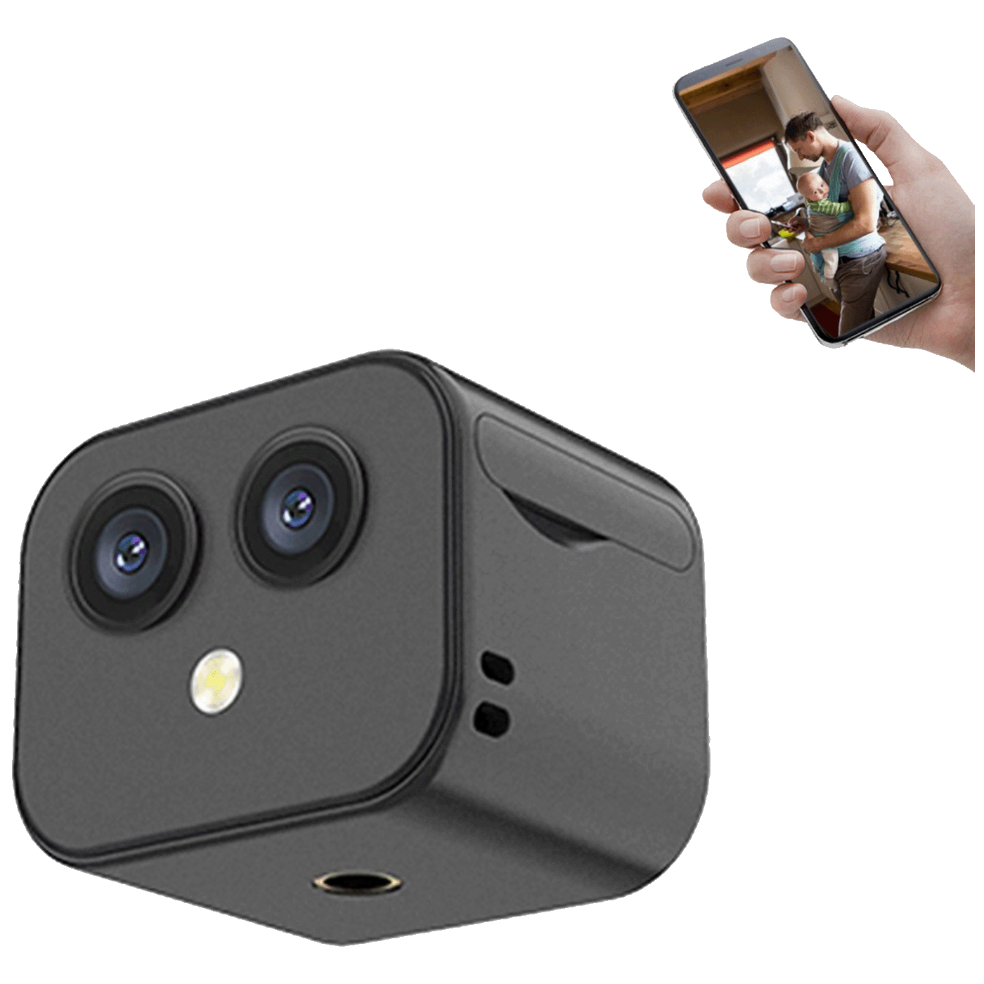 NN-Su 4K Dual Lens WiFi kamera sa noćnim vidom i magnetnim dizajnom.