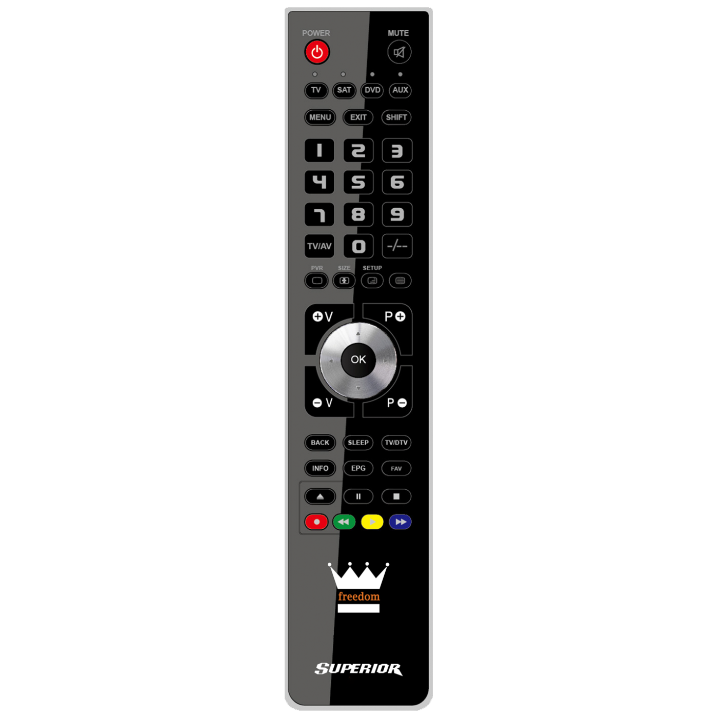 Superior 1:1 FREEDOM crni daljinski upravljač za TV sa Micro USB kablom