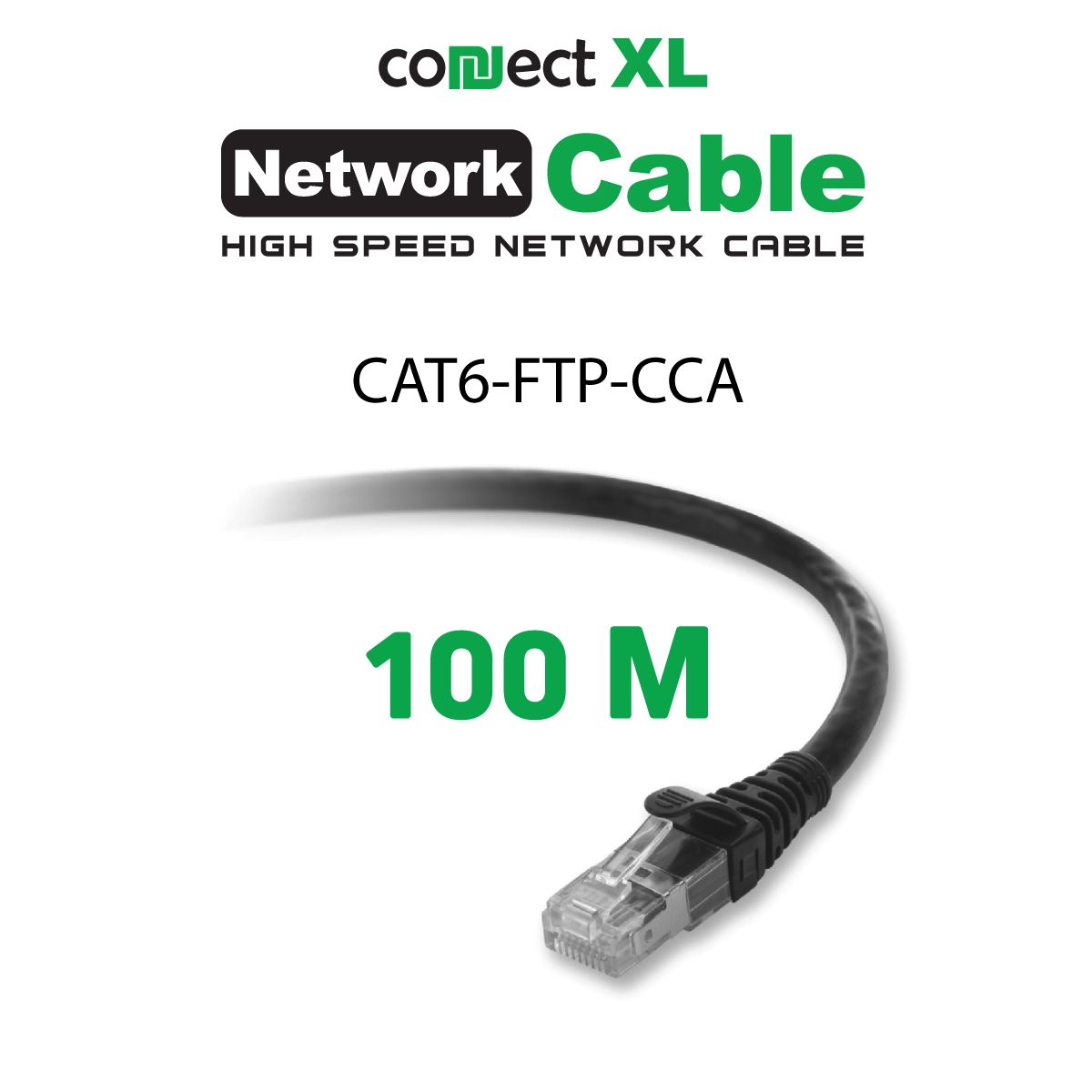 Tamno sivi Connect XL FTP mrežni kabl CAT6 CCA namotan na kolut, dužine 100 metara