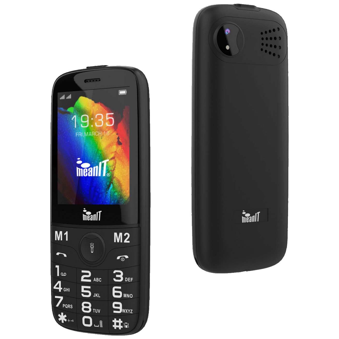 MeanIT Senior 20 crni mobilni telefon sa velikim ekranom i dual SIM