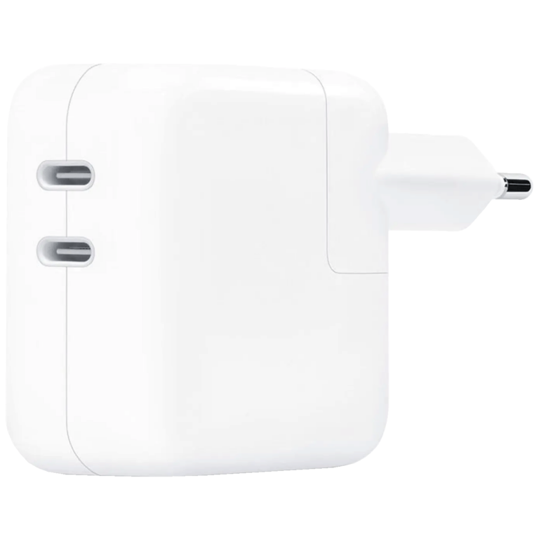 Apple Dual USB-C 35W Power Adapter - beli kompaktni punjač sa dva porta
