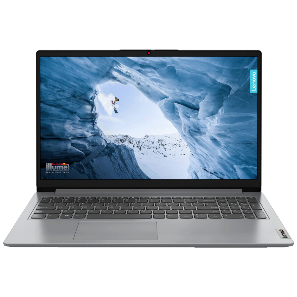 Lenovo IdeaPad 1 laptop sa 15,6" ekranom, srebrne boje, prikazan na radnom stolu