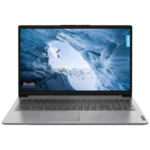 Lenovo IdeaPad 1 laptop sa 15,6" ekranom, srebrne boje, prikazan na radnom stolu