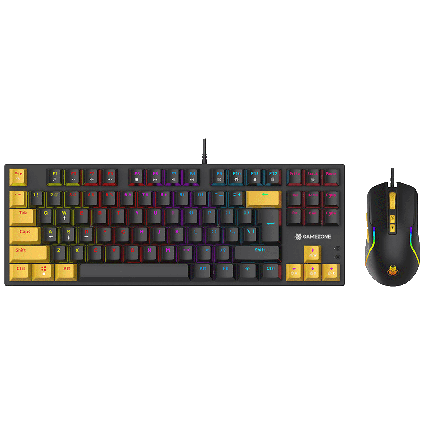 Tracer GAMEZONE HORNET87 USB gaming set - mehanička tastatura sa RGB osvetljenjem i optički miš