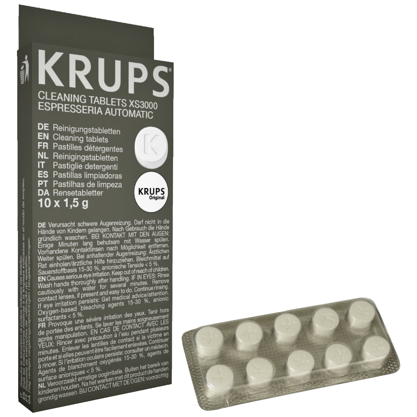 Krups tablete za čišćenje aparata za kavu XS 300010, pakovanje od 10 komada