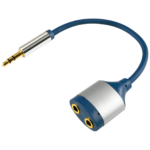 Kabel jack 3.5mm muški na ženski x2, dužine 15cm sa pozlaćenim konektorima