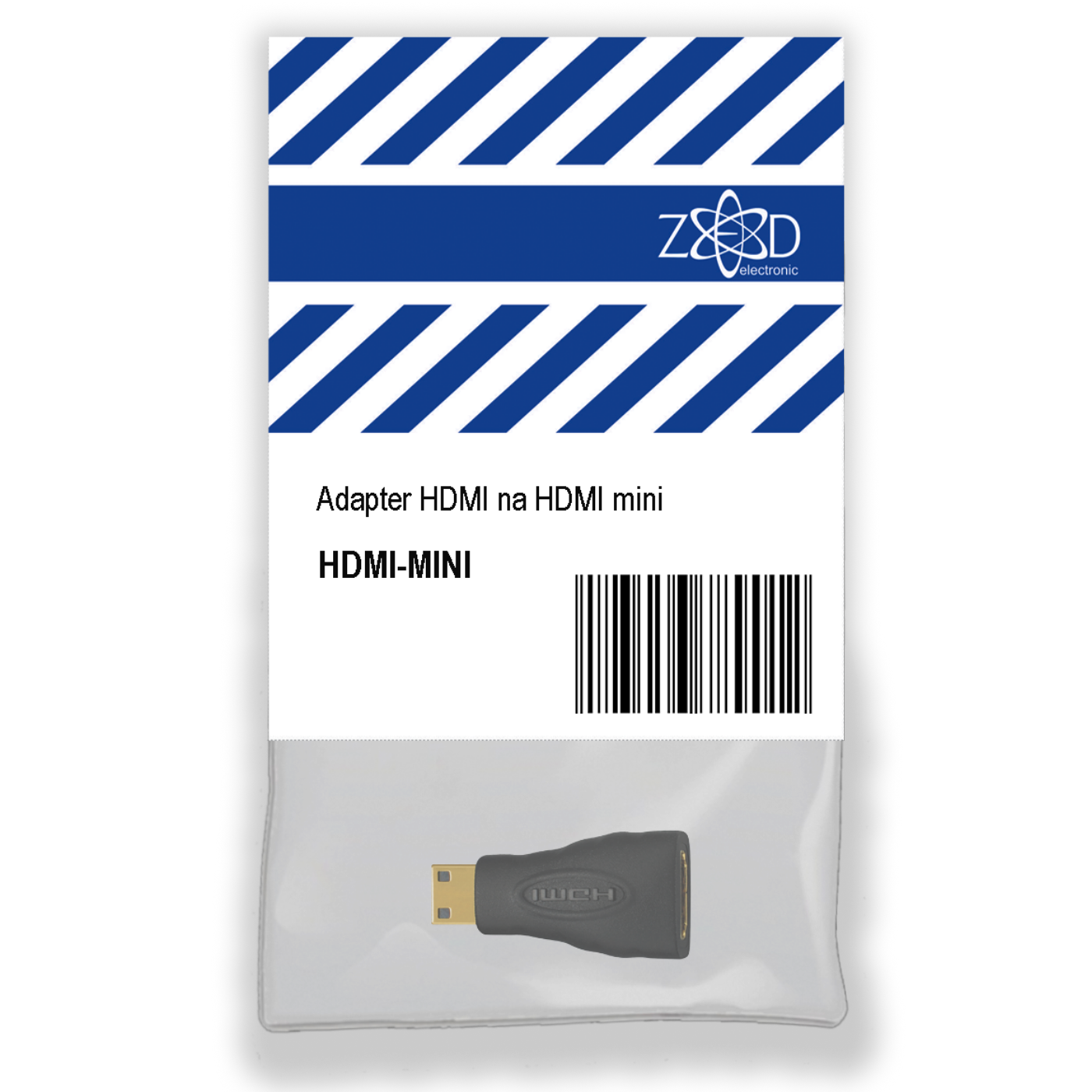 ZED HDMI mini adapter sa muškim i ženskim konektorom u plastičnom kućištu