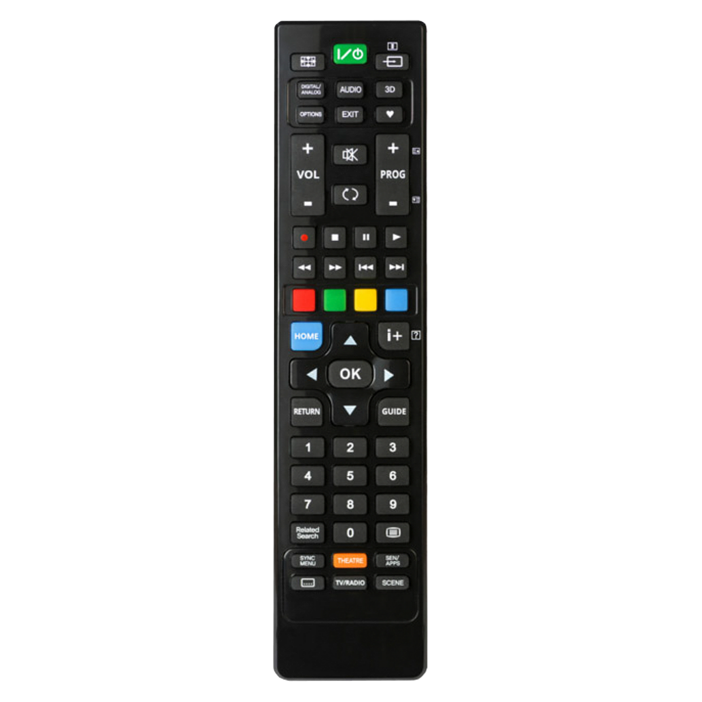 Superior daljinski upravljač za Sony TV prijemnike sa crnim dizajnom i ergonomskim dugmićima
