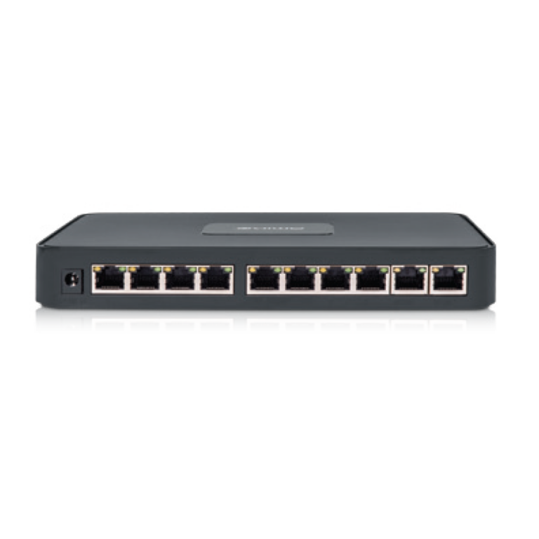 Amiko Home PoE mrežni switch sa 10 portova, uključujući 8 PoE portova, dizajniran za rack ugradnju
