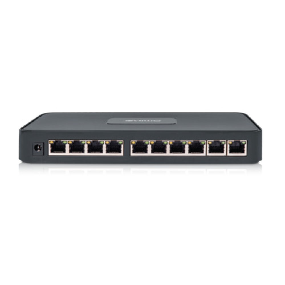 Amiko Home PoE mrežni switch sa 10 portova, uključujući 8 PoE portova, dizajniran za rack ugradnju