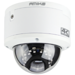 Amiko Home IP kamera 8MP sa 4K rezolucijom i noćnim vidom u metalnom kućištu.