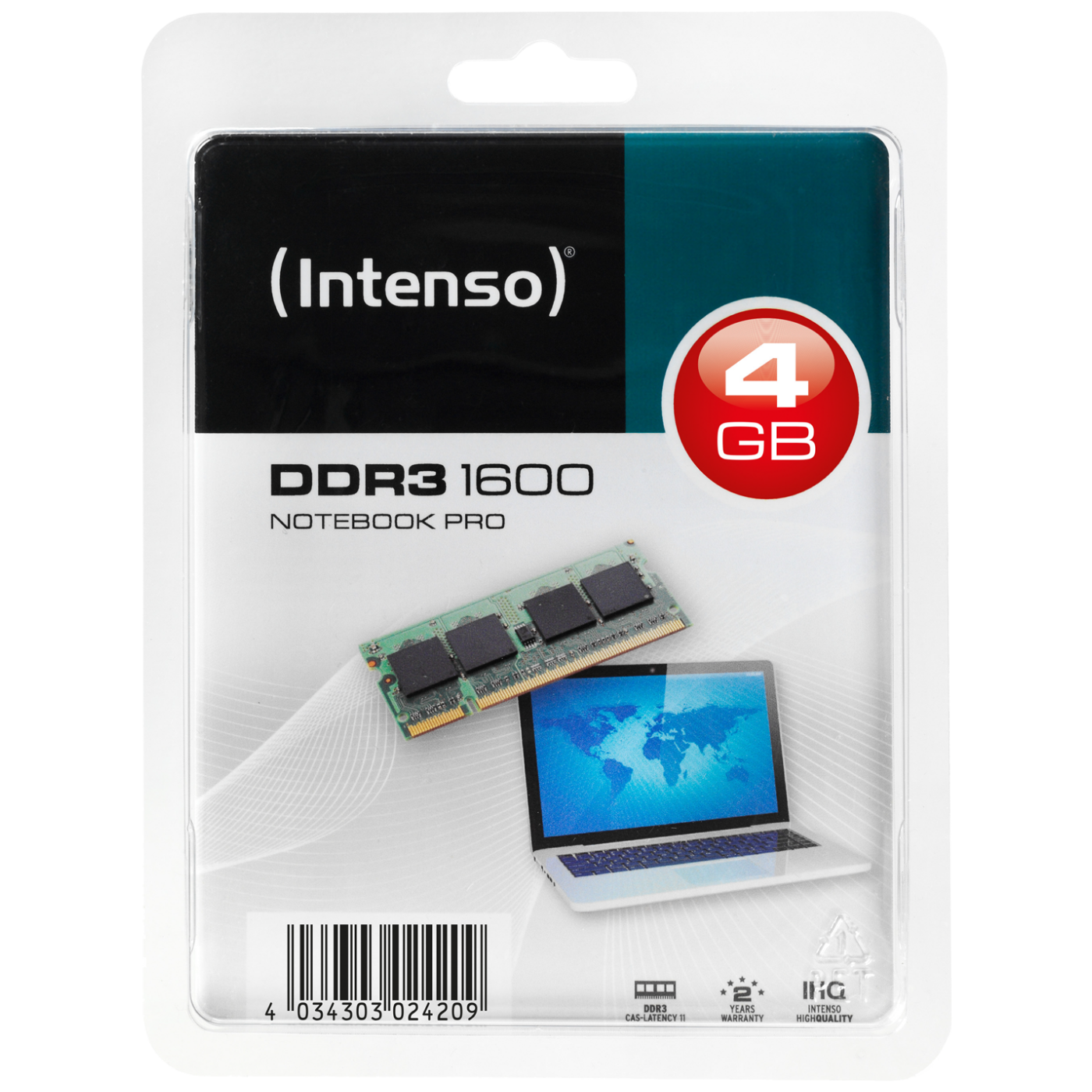 Intenso DDR3 SO-DIMM 4GB 1600MHz memorija za notebook računare