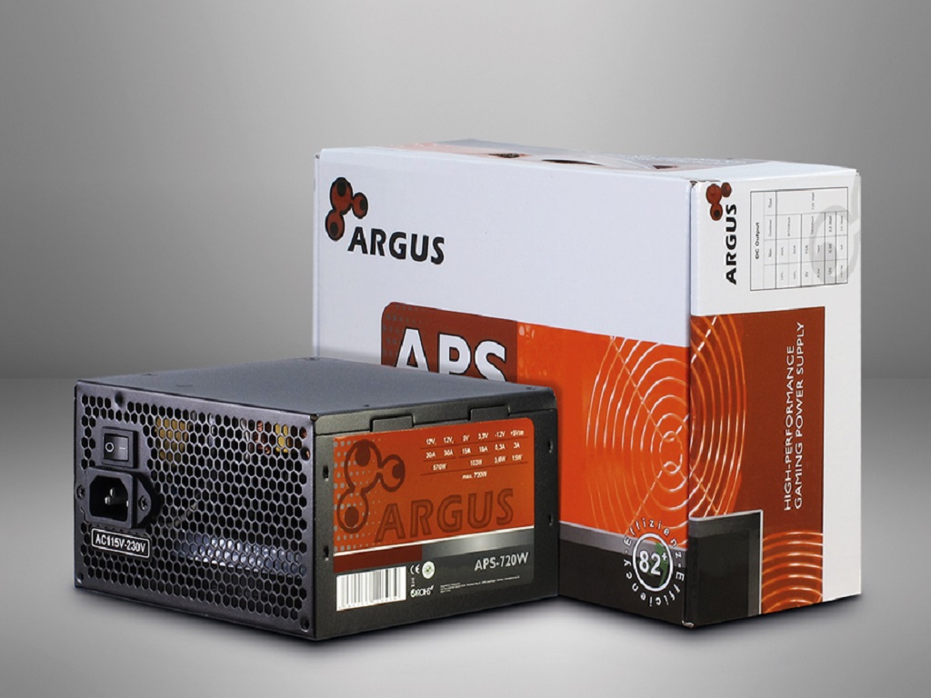 Inter-tech PSU Argus APS-720W napojna jedinica sa crnim kučištem i 12cm ventilatorom