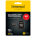 Intenso Micro SDHC/SDXC kartica 64GB Class 10 sa adapterom, crveno-bela ambalaža