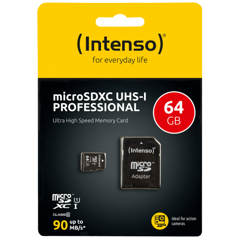 Intenso Micro SDHC/SDXC kartica 64GB Class 10 sa adapterom, crveno-bela ambalaža
