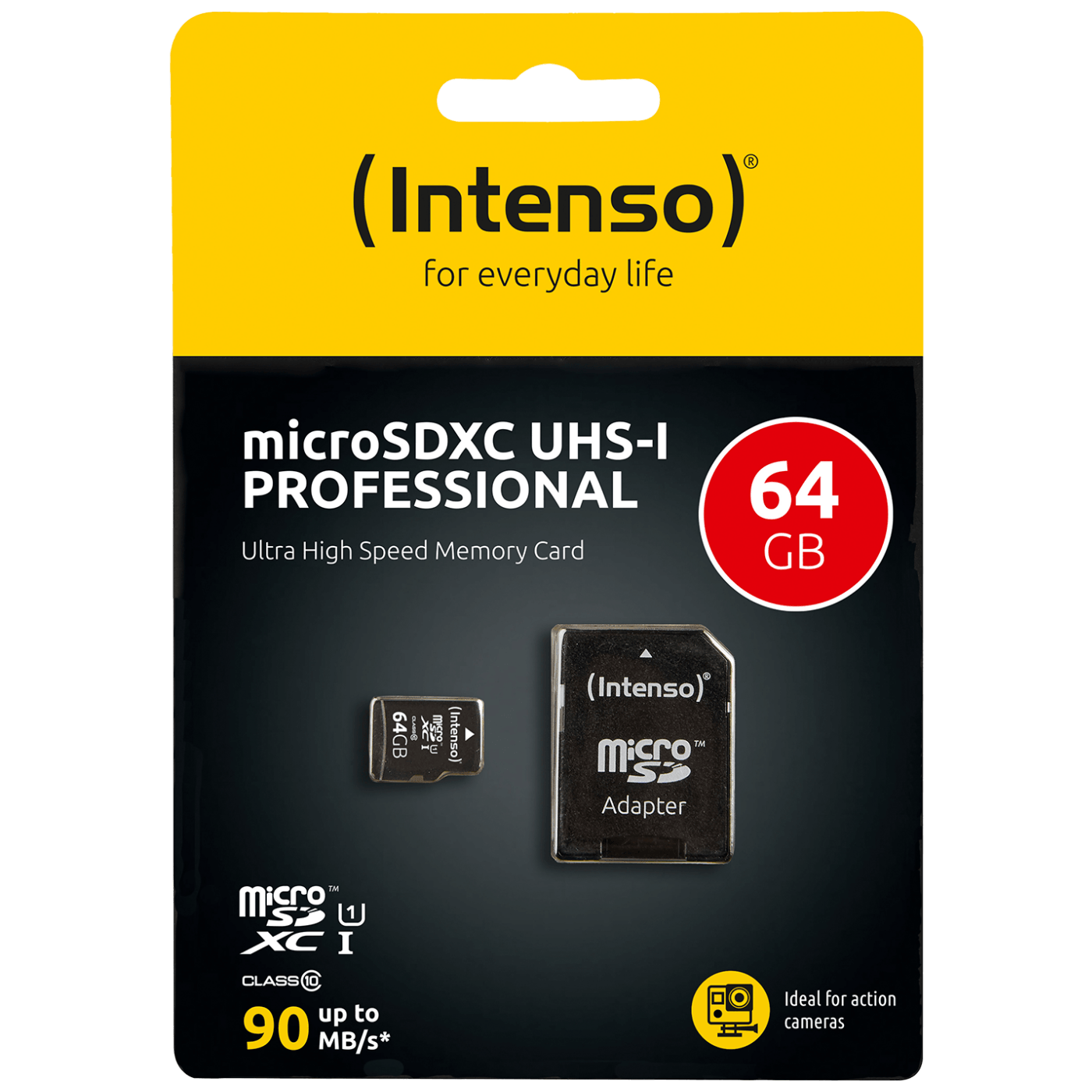 Intenso Micro SDHC/SDXC kartica 64GB Class 10 sa adapterom, crveno-bela ambalaža