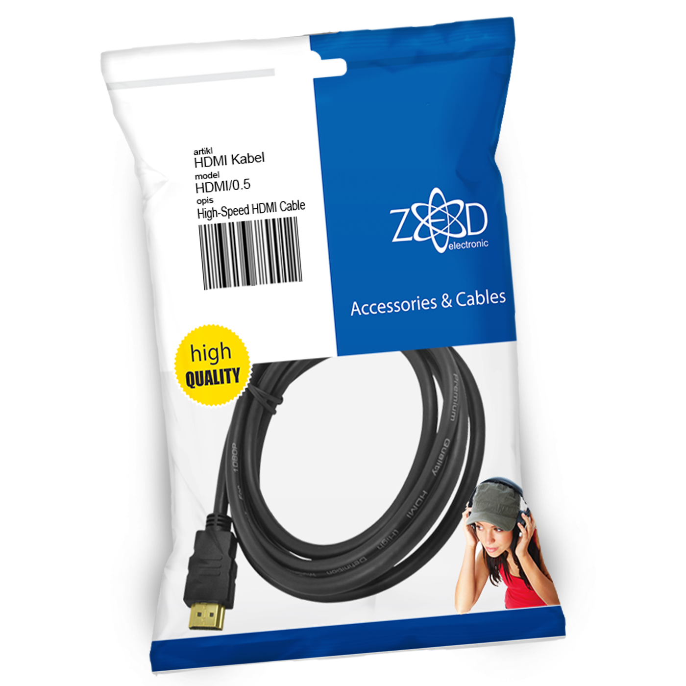 ZED HDMI kabl 0.5 metara sa pozlaćenim konektorima