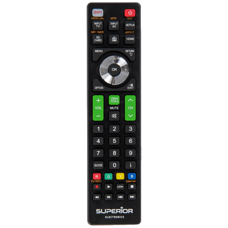 Superior daljinski upravljač za Panasonic TV prijemnike sa crnim dizajnom i ergonomskim dugmićima