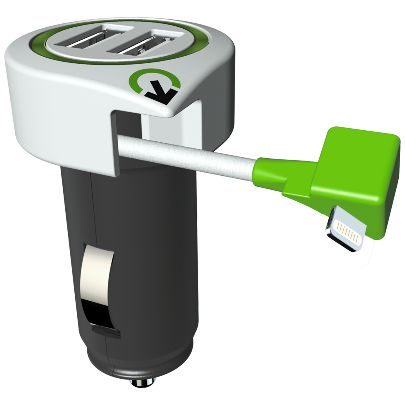Q2Power Auto punjač sa dva USB porta i Lightning konektorom za brzo punjenje u automobilu