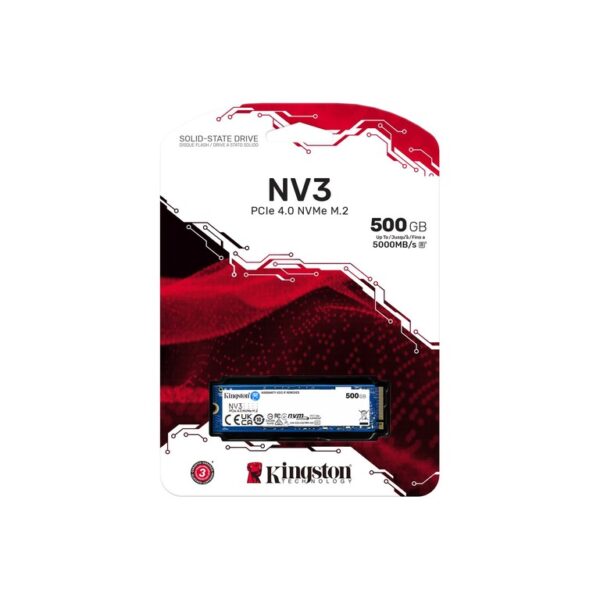 Kingston SSD 500GB NVMe PCIe Gen 4.0 M.2 disk sa oznakama brzine 5000/3000MB/s