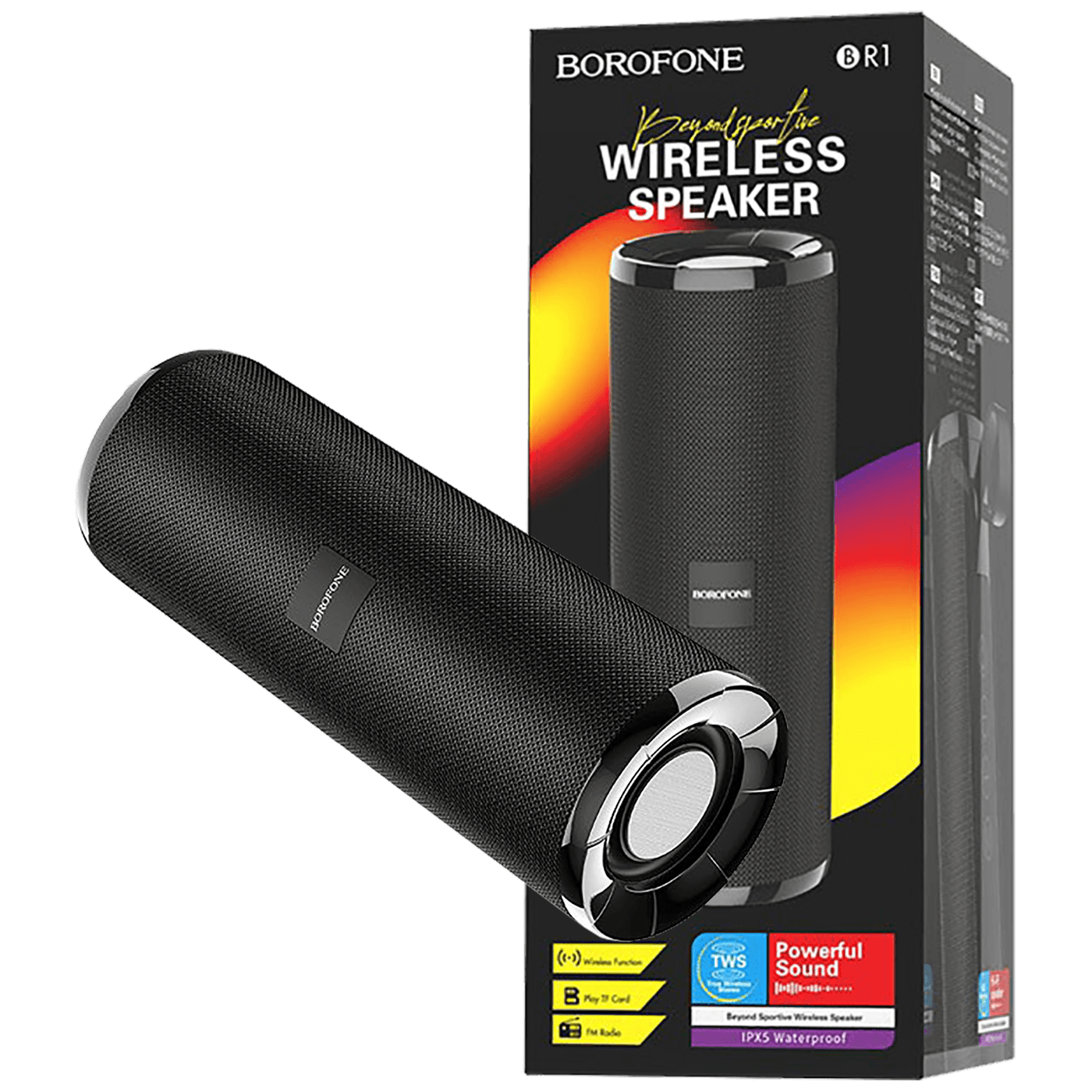 Crni Borofone BR1 bežični Bluetooth zvučnik sa kompaktnim dizajnom