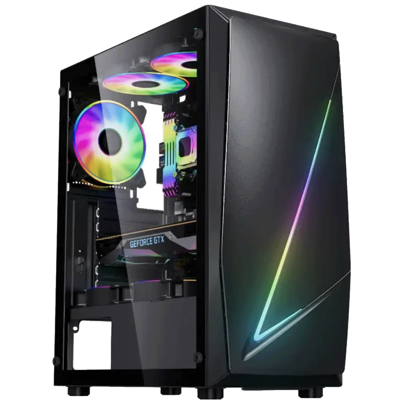 Zeus desktop računar sa AMD Ryzen 5 5500 procesorom i Radeon RX6600 grafičkom karticom u modernom kućištu