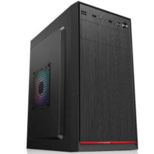 Crno UBIT kućište NB-02 u mATX formatu sa USB i audio portovima
