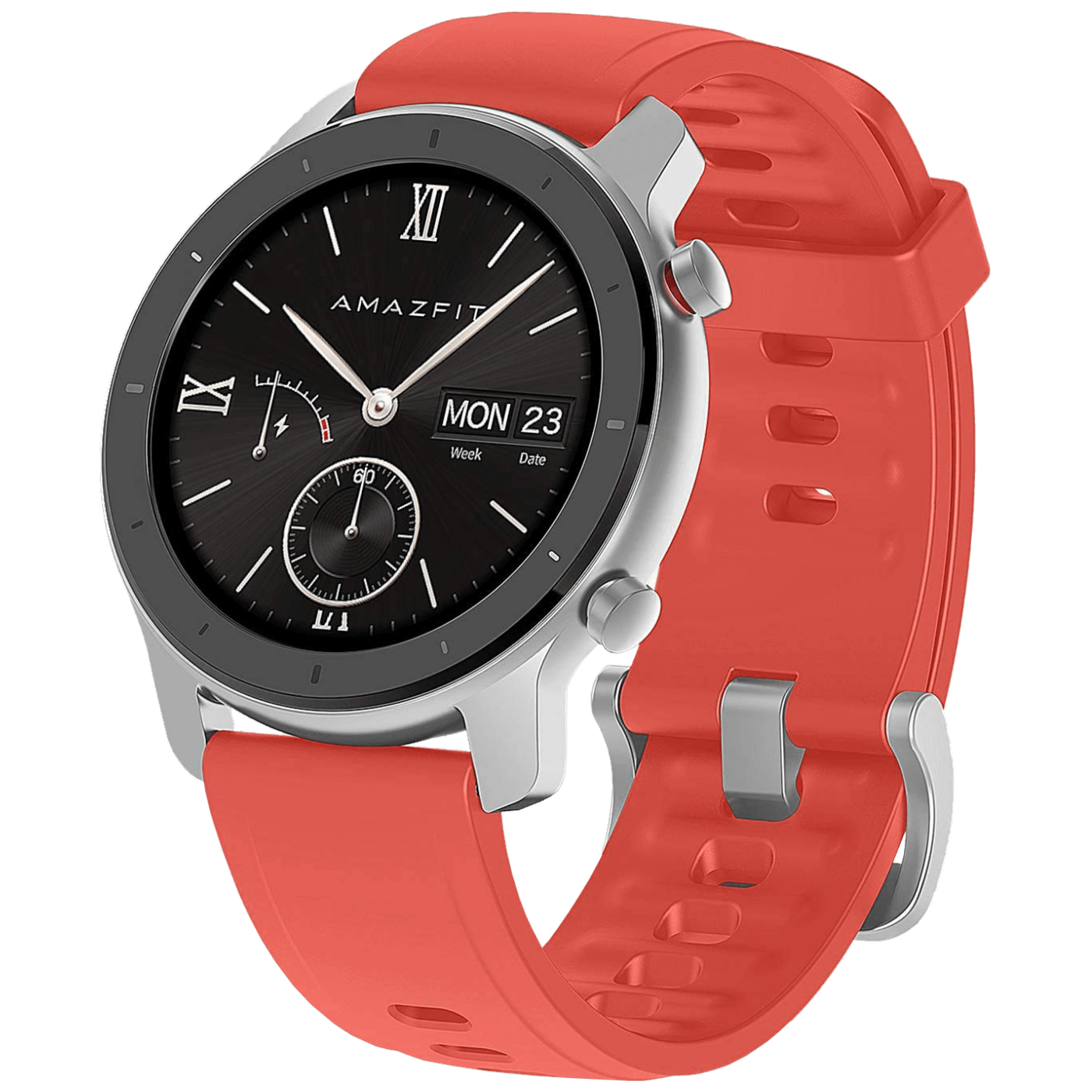 Amazfit GTR 42mm Coral Red pametni sat sa crvenom silikonskom narukvicom i AMOLED zaslonom