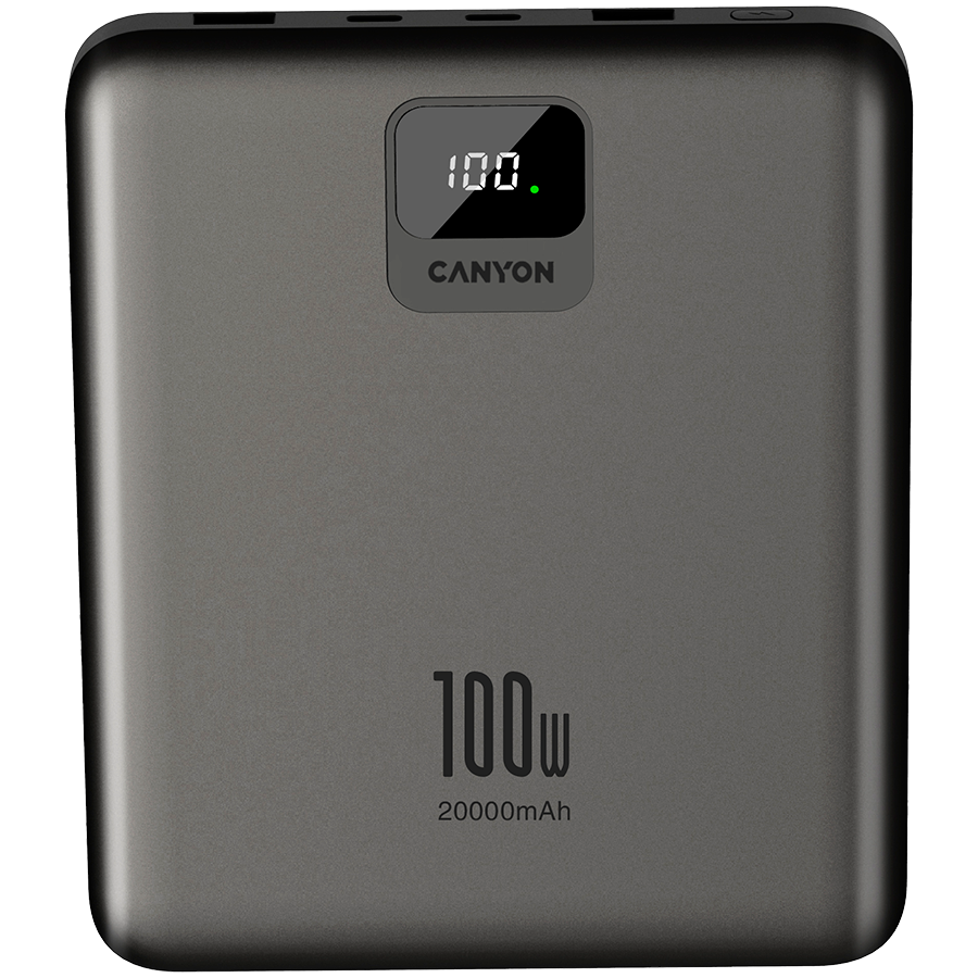 CANYON PB-2008 Power Bank 20000mAh PD100W QC3.0 u tamno sivoj boji