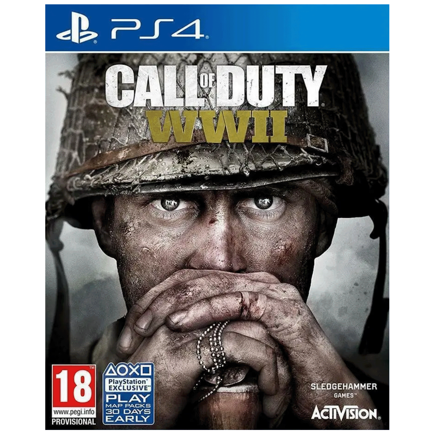 Omot igre Call of Duty WWII za PlayStation 4 sa prikazom vojnika u borbi