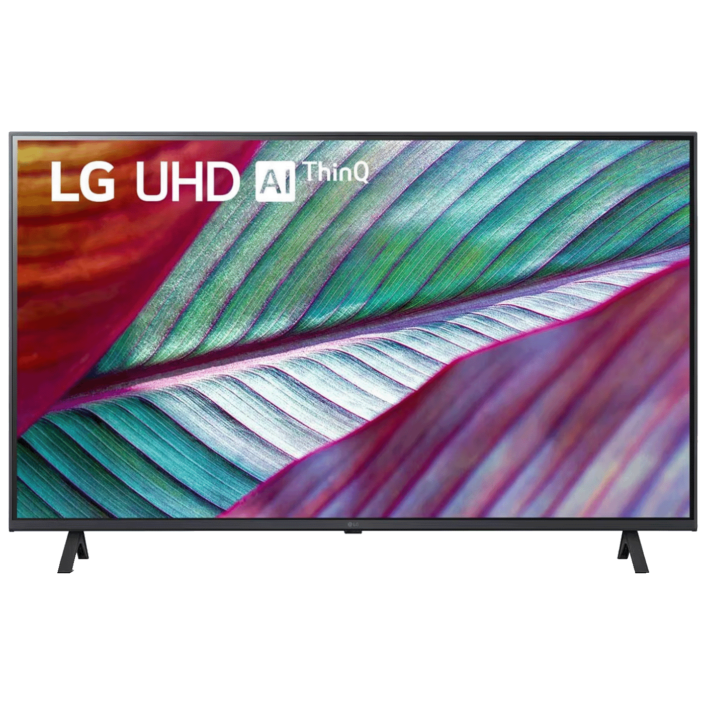 LG Smart LED TV 4K UHD 55UR78003LK sa tanak okvir i postolje, prikazan u modernoj dnevnoj sobi