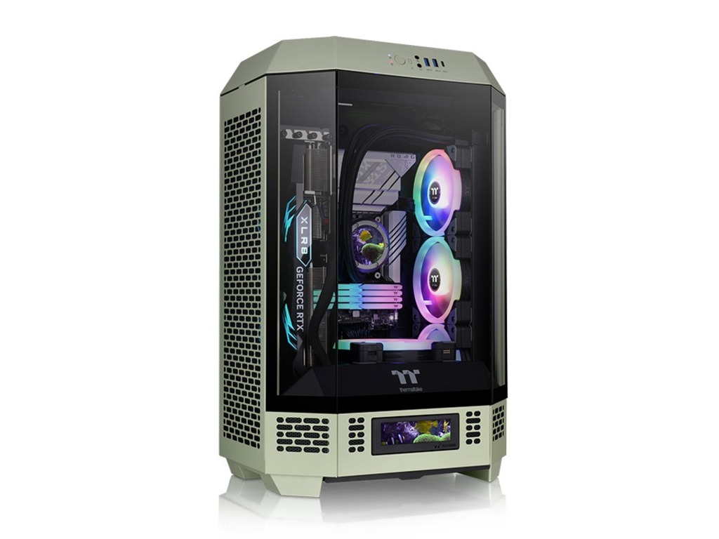 Thermaltake Tower 300 Green mATX kućište sa staklenim panelima i zelenim akcentima