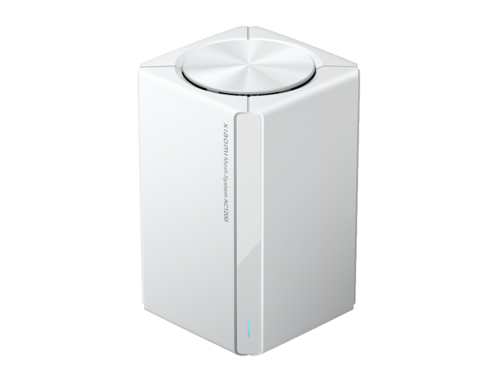 Xiaomi Mesh Sistem AC1200 bežični router sa belom kutijom i LED indikatorima