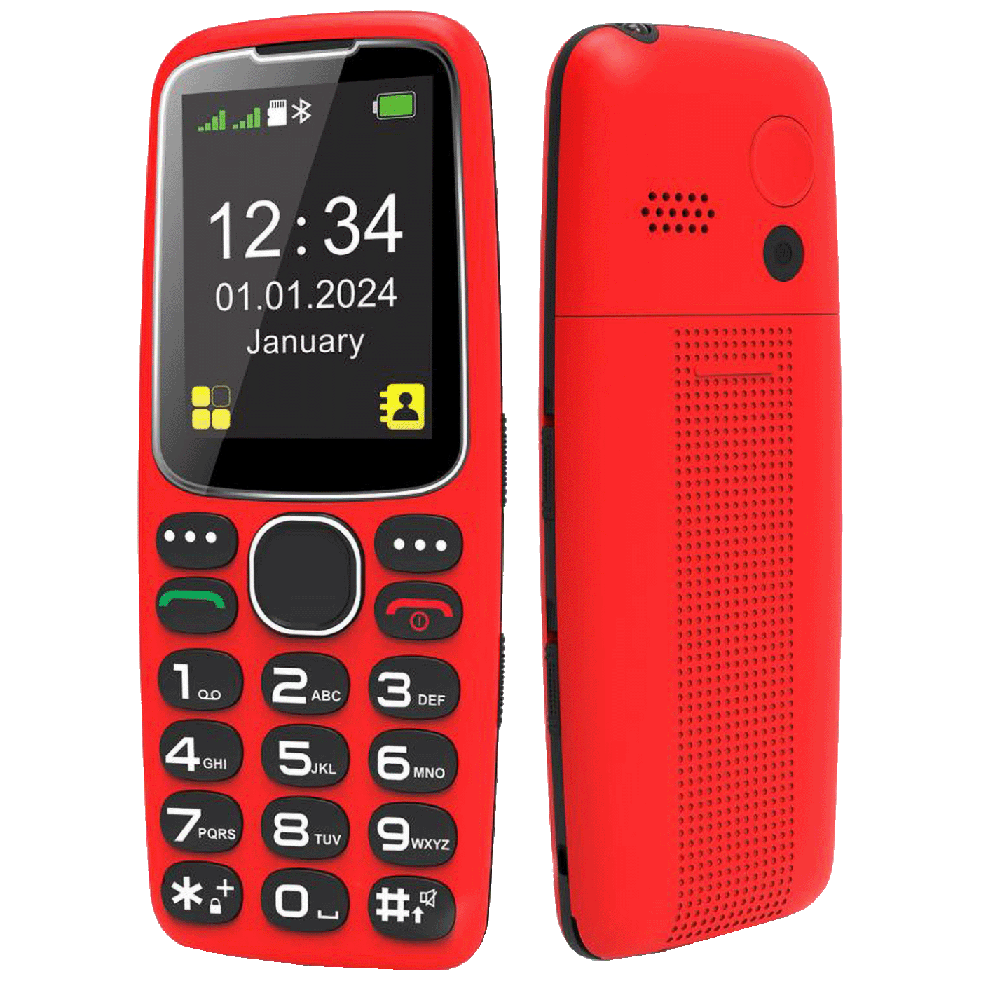 Crveni MeanIT Senior 10 Plus mobilni telefon sa velikim tipkama i SOS dugmetom