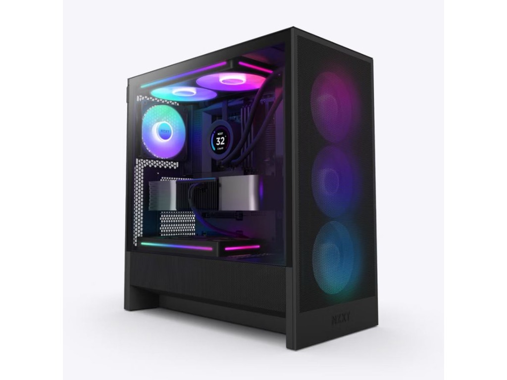 NZXT H5 Flow Black RGB kućište sa RGB ventilatorima i prozirnim stranicama