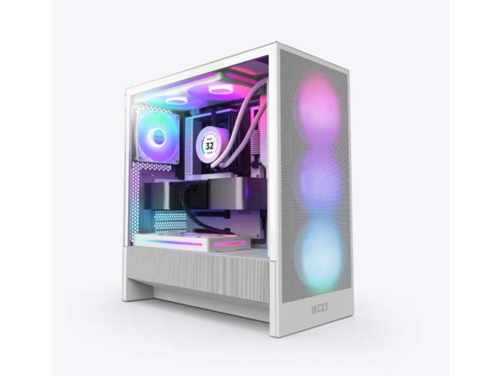 NZXT H5 Flow White RGB kućište sa RGB ventilatorima i prozirnim bočnim panelom