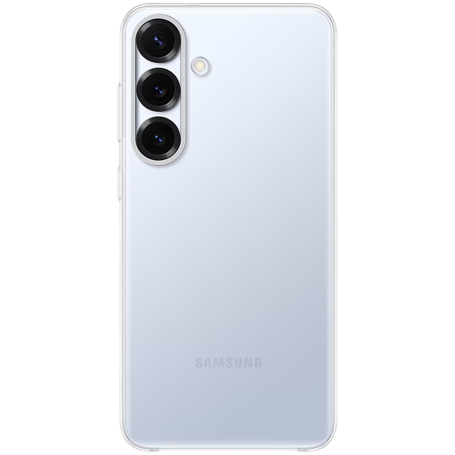 Transparentna maska za Samsung Galaxy S25+ na beloj površini