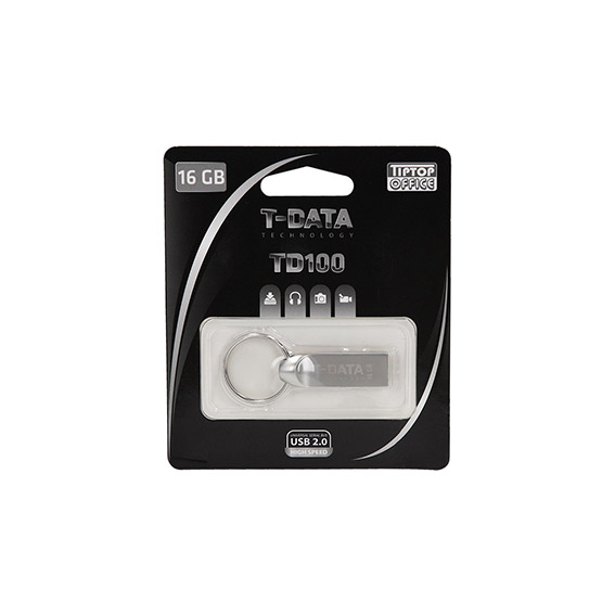 Srebrni TTO USB Flash Drive 16GB TD100 na beloj podlozi