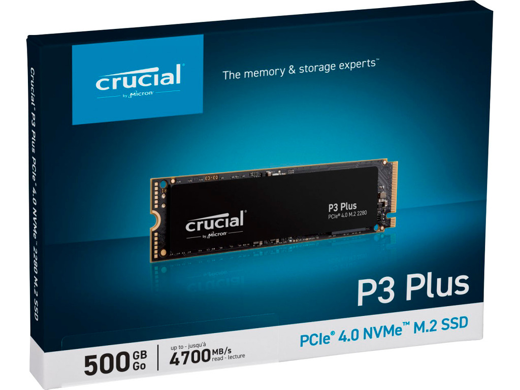 Crucial SSD P3 Plus 500GB NVMe M.2 interni disk sa PCIe Gen 4 x4 podrškom