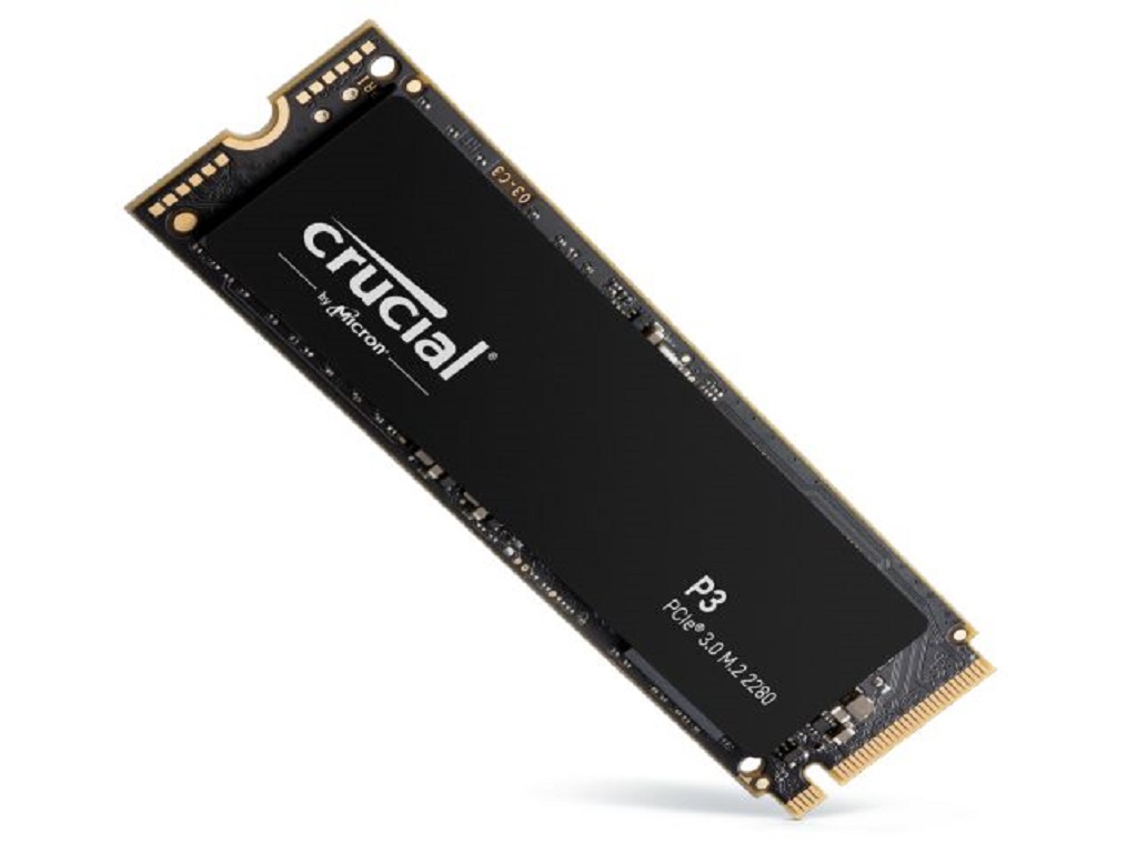 Crucial SSD P3 500GB NVMe M.2 disk sa bele tehnologije i natpisom '3500MB/s'