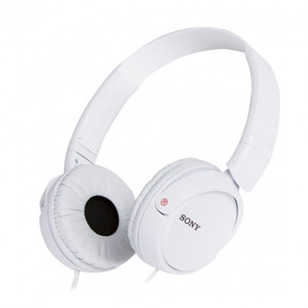 Bijele naglavne Sony slušalice ZX110 na bijeloj pozadini